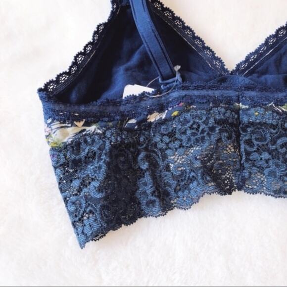 Soma Navy with Pattern Triangle Lace Bralette - Picture 4 of 7